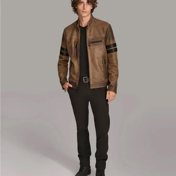 Wilsons Leather Aiden Color Blocked Racer Jacket - Picture 10 of 13